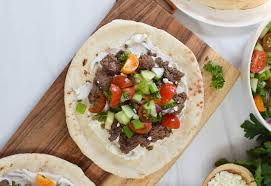 Greek Lamb Tacos w. cucumber pico de gallo