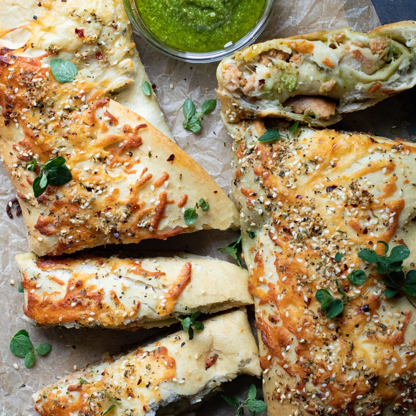 Sausage and Pesto Calzone